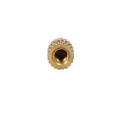 Harfington Uxcell M3 x 5mm 5.3mm OD Brass Threaded Insert Embedment Knurled Thumb Nut 100PCS