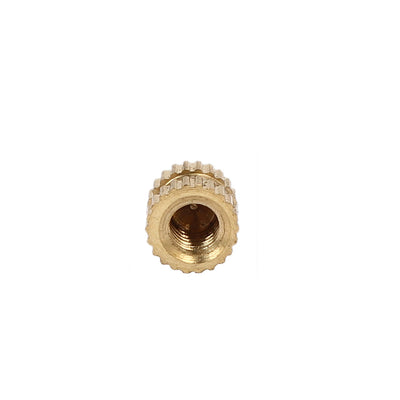 Harfington Uxcell M4 x 6mm 6.3mm OD Brass Threaded Insert Embedded Knurled Thumb Nut 100PCS