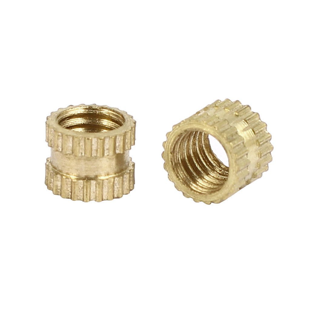 uxcell Uxcell M5 x 5mm 0.8mm Pitch Brass Knurled Threaded Round Insert Embedded Nuts 200PCS