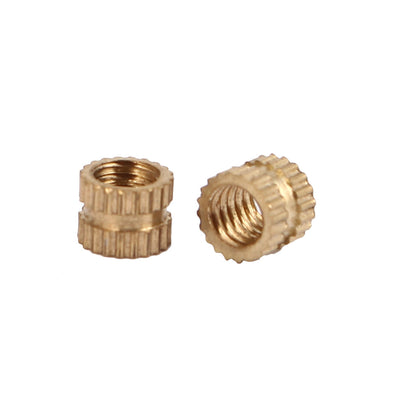 Harfington Uxcell M4x0.7mm Female Brass Knurled Threaded Insert Embedment Nut for 3D Printer, 200Pcs