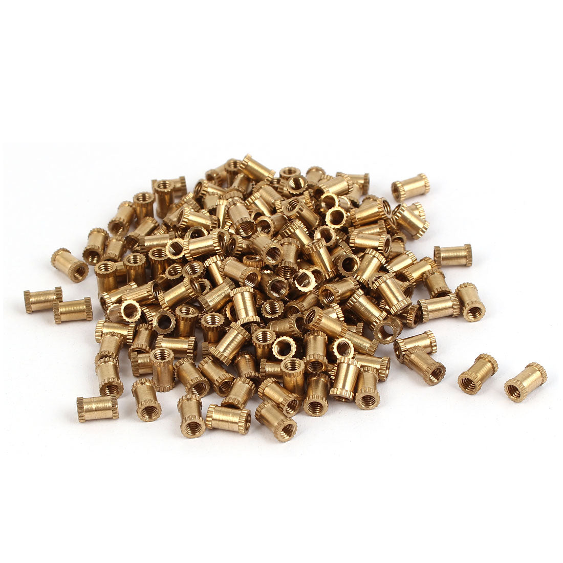 uxcell Uxcell M3 x 7mm Female Thread Brass Knurled Threaded Round Insert Embedded Nuts 200PCS