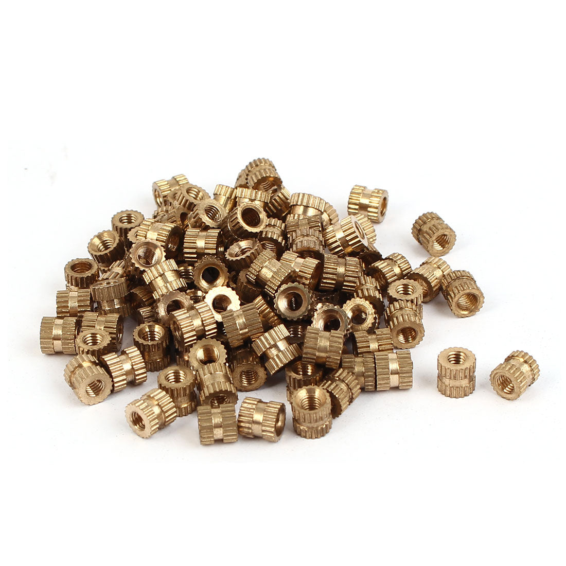 uxcell Uxcell M3X0.5mm Female Brass Knurled Threaded Insert Embedment Nut for 3D Printer 100Pcs