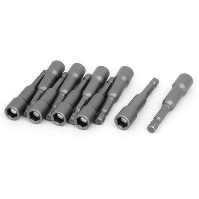 Harfington Uxcell 8mm Socket 65mm Length Magnetic Nut Drivers Adapter Drill Bits 10pcs
