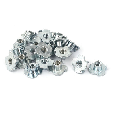 Harfington Uxcell 20 Pcs M8 Metric 4 Prongs Pronged Tee Nuts for Wood Furniture