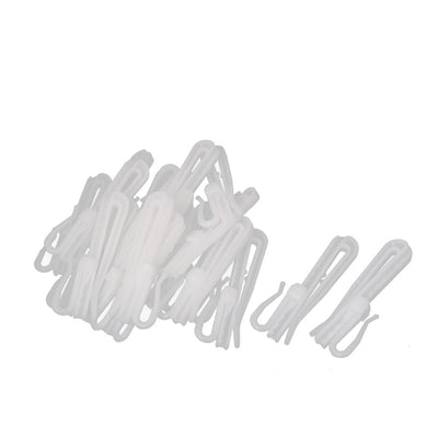 Harfington Uxcell 20pcs 7cm Length White Plastic Window Curtain Adjustable Hooks Hangers Clips