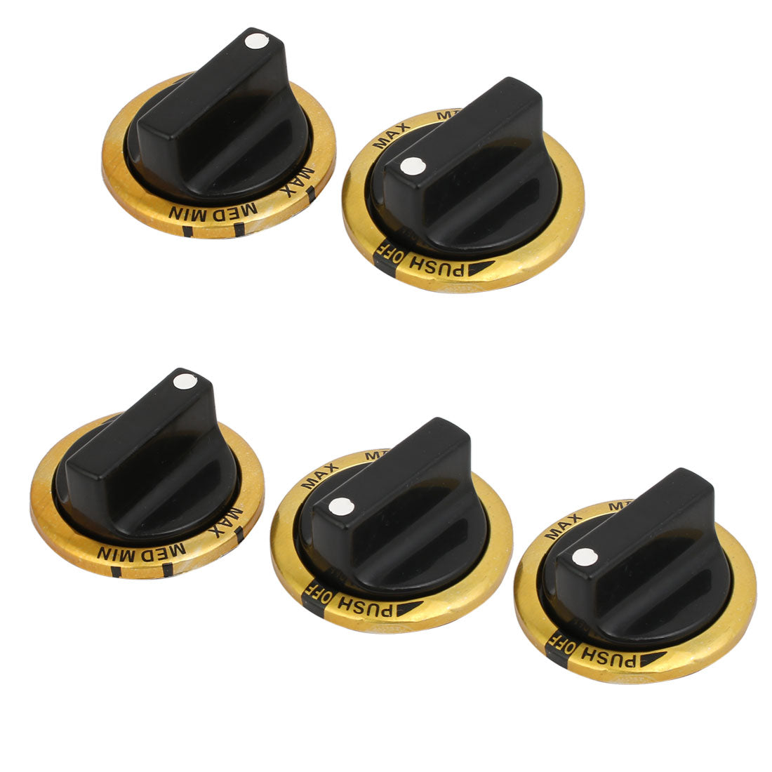 uxcell Uxcell Home Kitchen Plastic Control Rotary Switch Knob Black 5pcs
