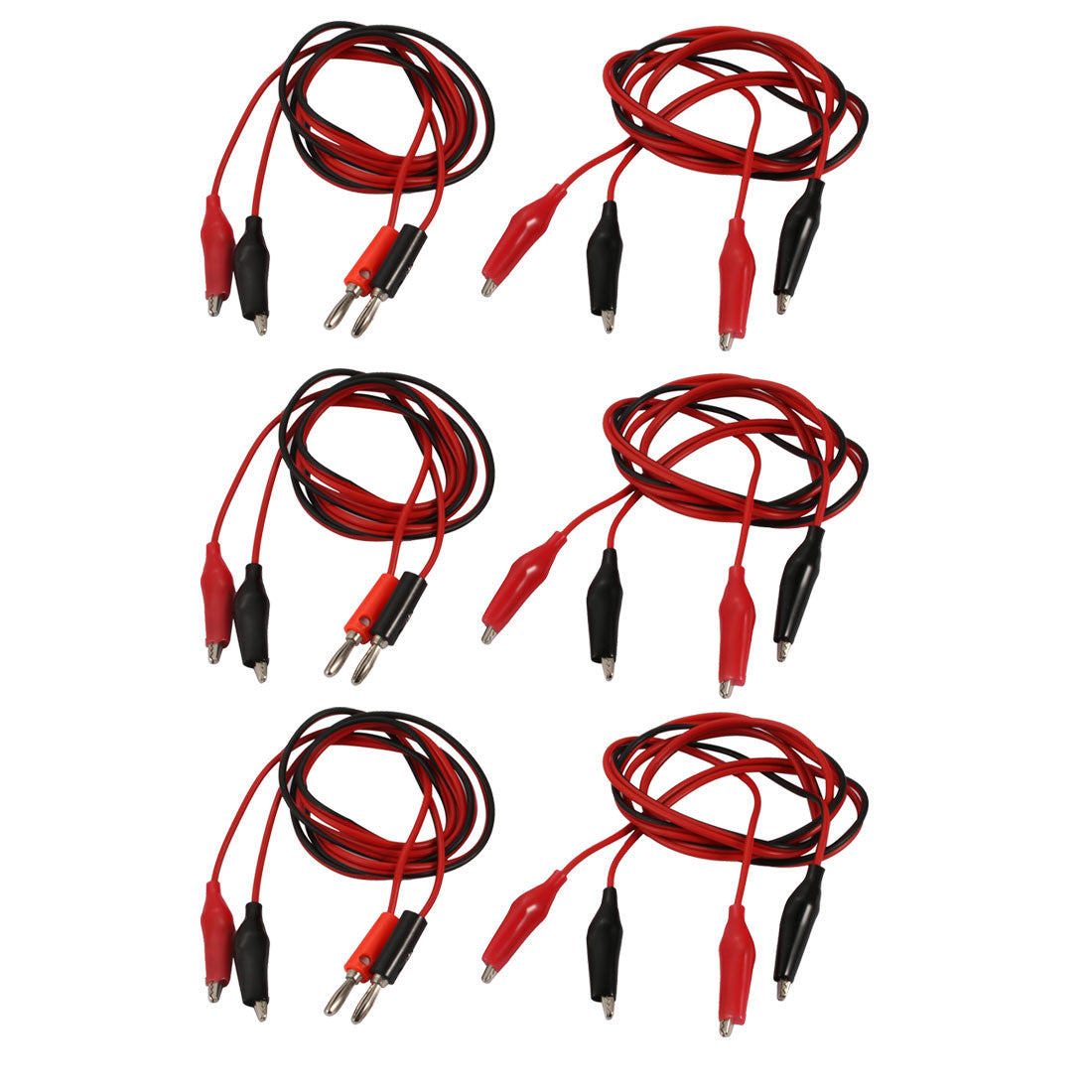 uxcell Uxcell 6 Pairs Alligator to Banana Connector Cable Jumper Wire Test Leads 1m Length