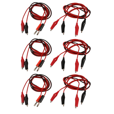 Harfington Uxcell 6 Pairs Alligator to Banana Connector Cable Jumper Wire Test Leads 1m Length