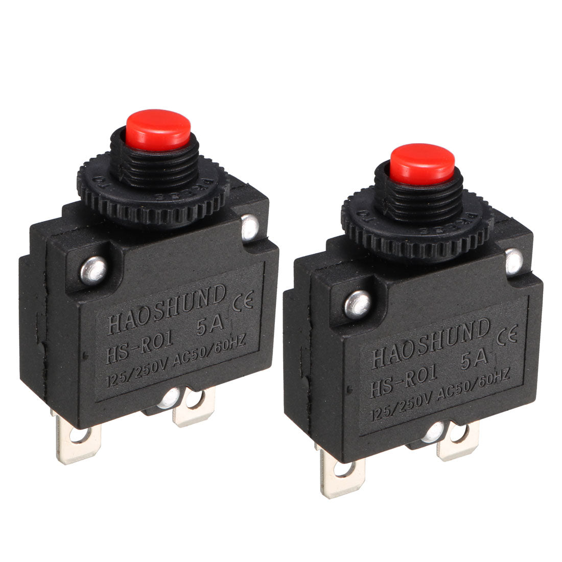uxcell Uxcell 2pcs AC250V/125V 5A Circuit Breaker Current Overload Protector Switch Red Button