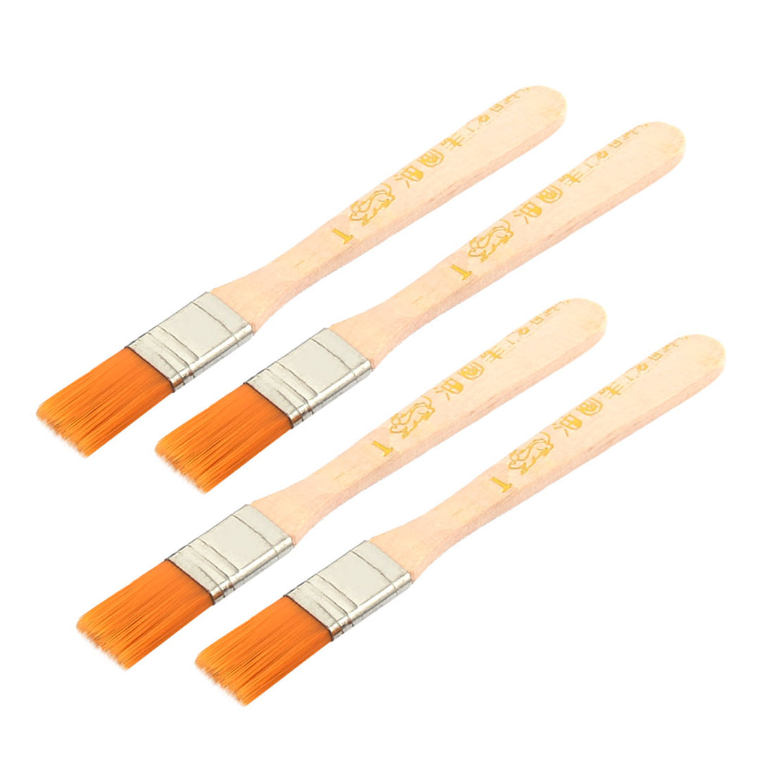 uxcell Uxcell Wooden Handle Nylon Imitated Hair Artist Painter Drawing Oil Paint Brush 4pcs