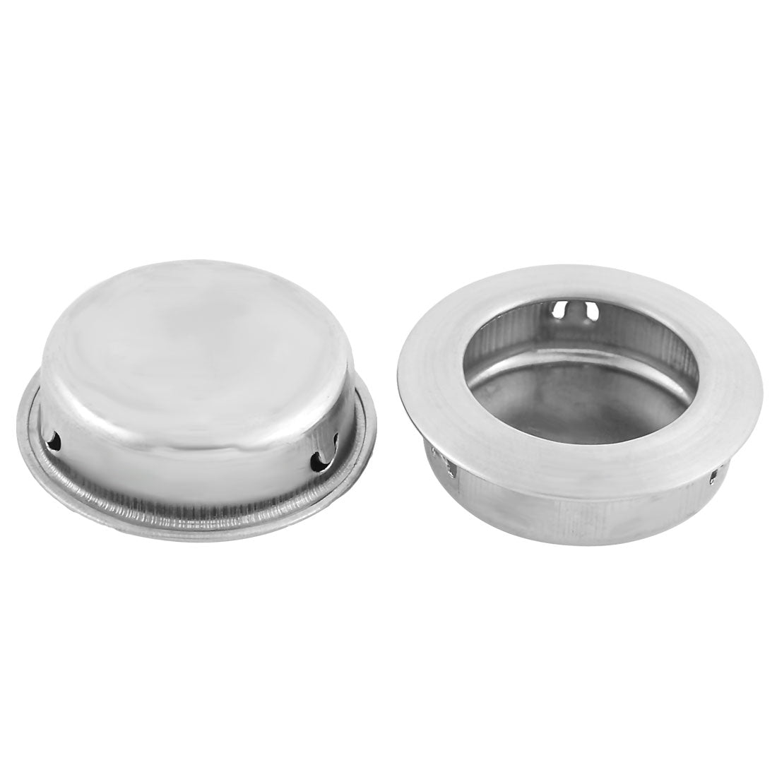 uxcell Uxcell Cabinet Stainless Steel Circular Recessed Flush Door Handle Pull 40mm Dia 2 PCS