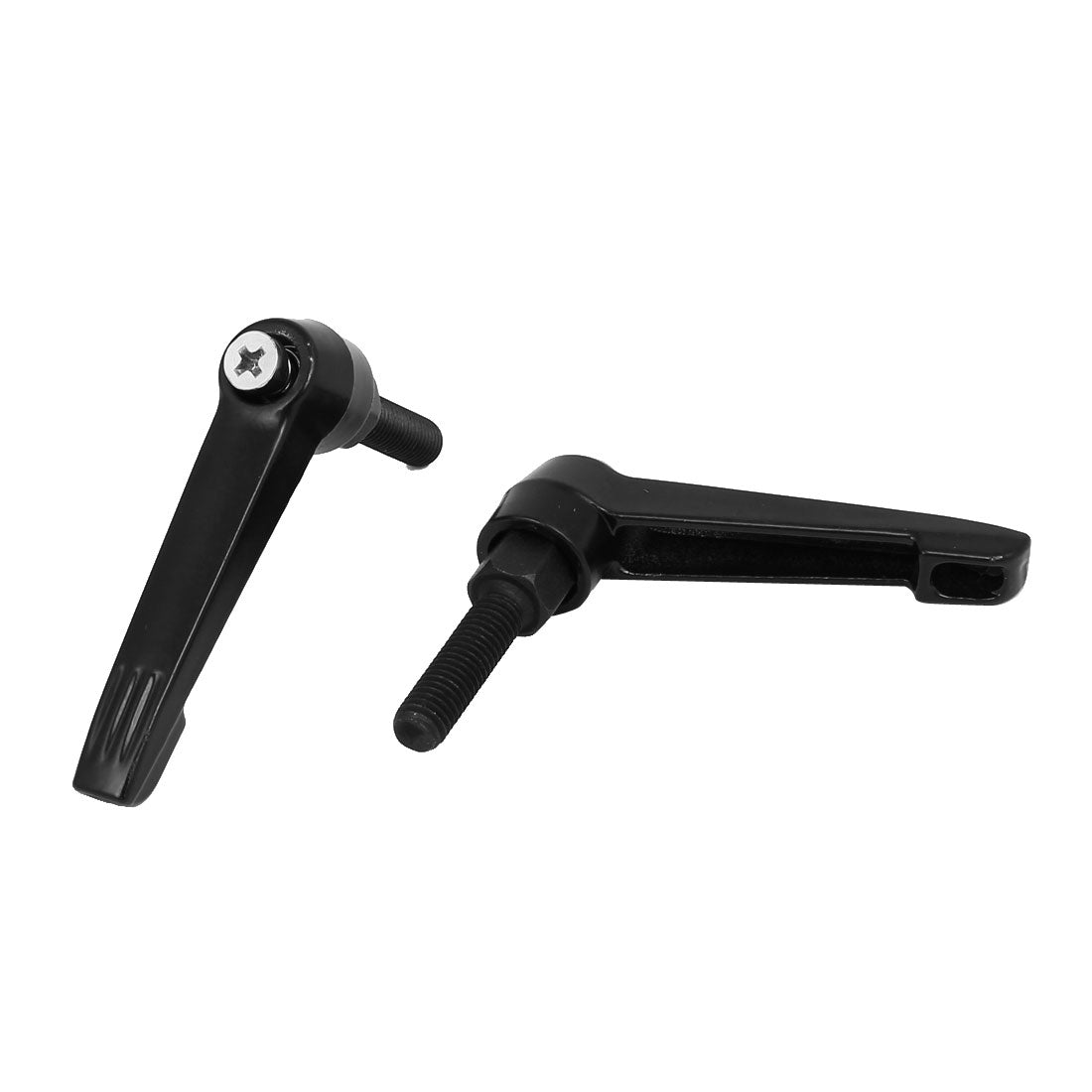 uxcell Uxcell M8x30mm Thread L Shape Adjustable Fixing Handle Clamping Lever Black 2pcs