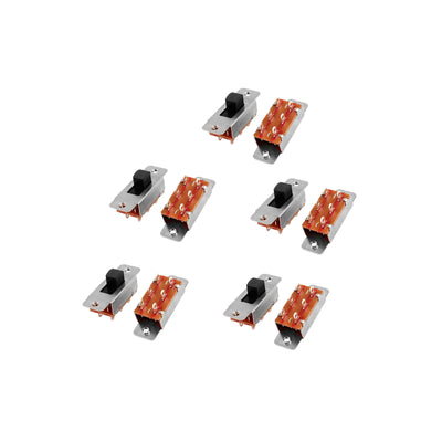 Harfington Uxcell 10 Pcs 250VAC 3A 125VAC 6A 6 Terminal 2 Position DPDT On/OFF Mini Slide Switch