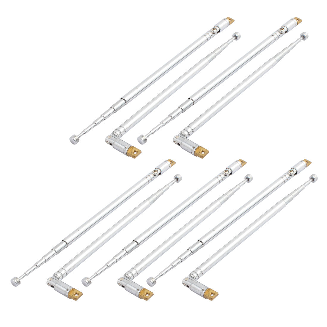 uxcell Uxcell FM Radio TV Metal 6 Sections Telescopic Antenna Aerial Silver 48.3cm Long 10pcs