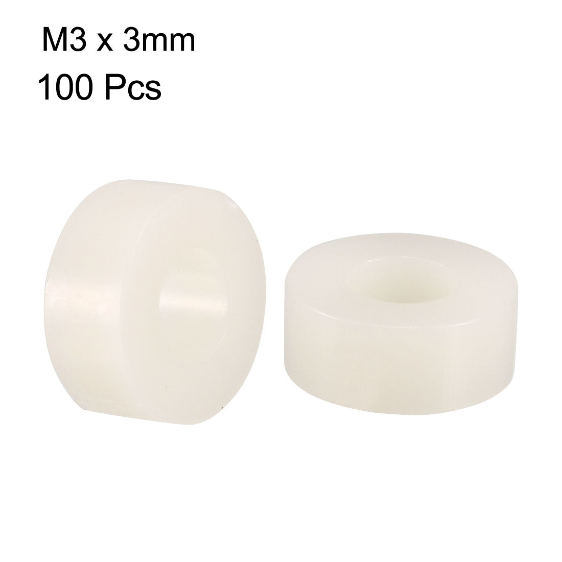 uxcell Uxcell 100 Pcs ABS Cylinder LED Spacer Holder Support M3 x 3mm Beige