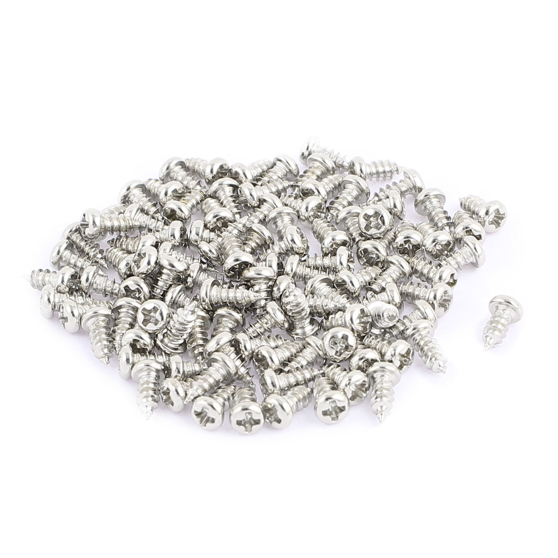 uxcell Uxcell 100pcs M2.5 x 6mm Stainless Steel Phillips Pan Round Head Self Tapping Screws