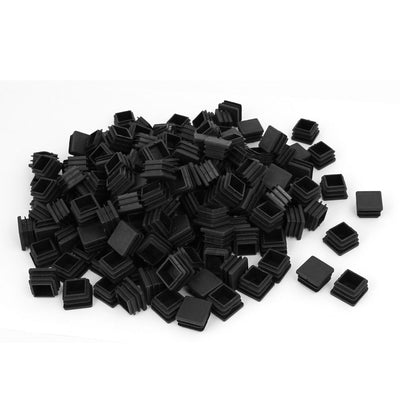 Harfington Uxcell 20mm x 20mm Plastic Square Shaped Blanking End Cap Tube Insert Black 200pcs