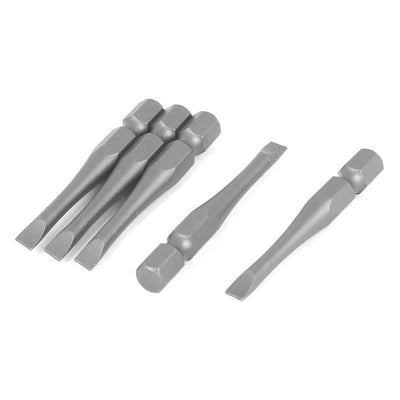 Harfington Uxcell 50mm Length 4mm Tip Magnetic Slotted Insert Screwdriver Bit 5pcs