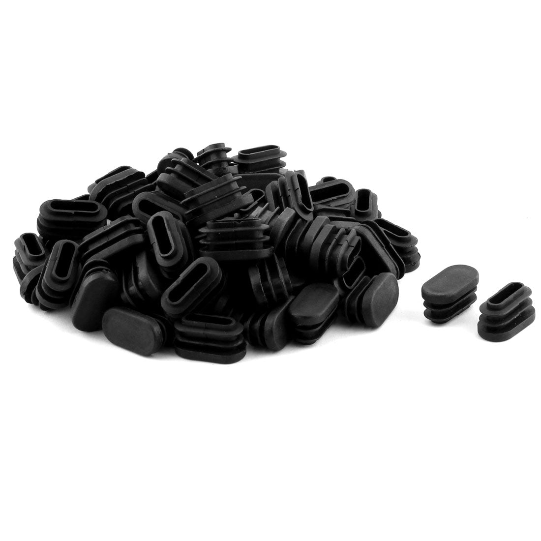 uxcell Uxcell Table Chair Legs Plastic Oval Shaped Tube Pipe Inserts End Caps Black 70 PCS