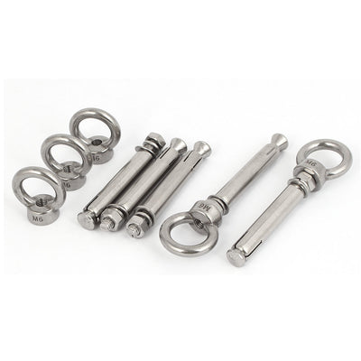 uxcell Uxcell M6x70mm 304 Stainless Steel Expansion Screw Closed Hook Anchor Bolt 5pcs