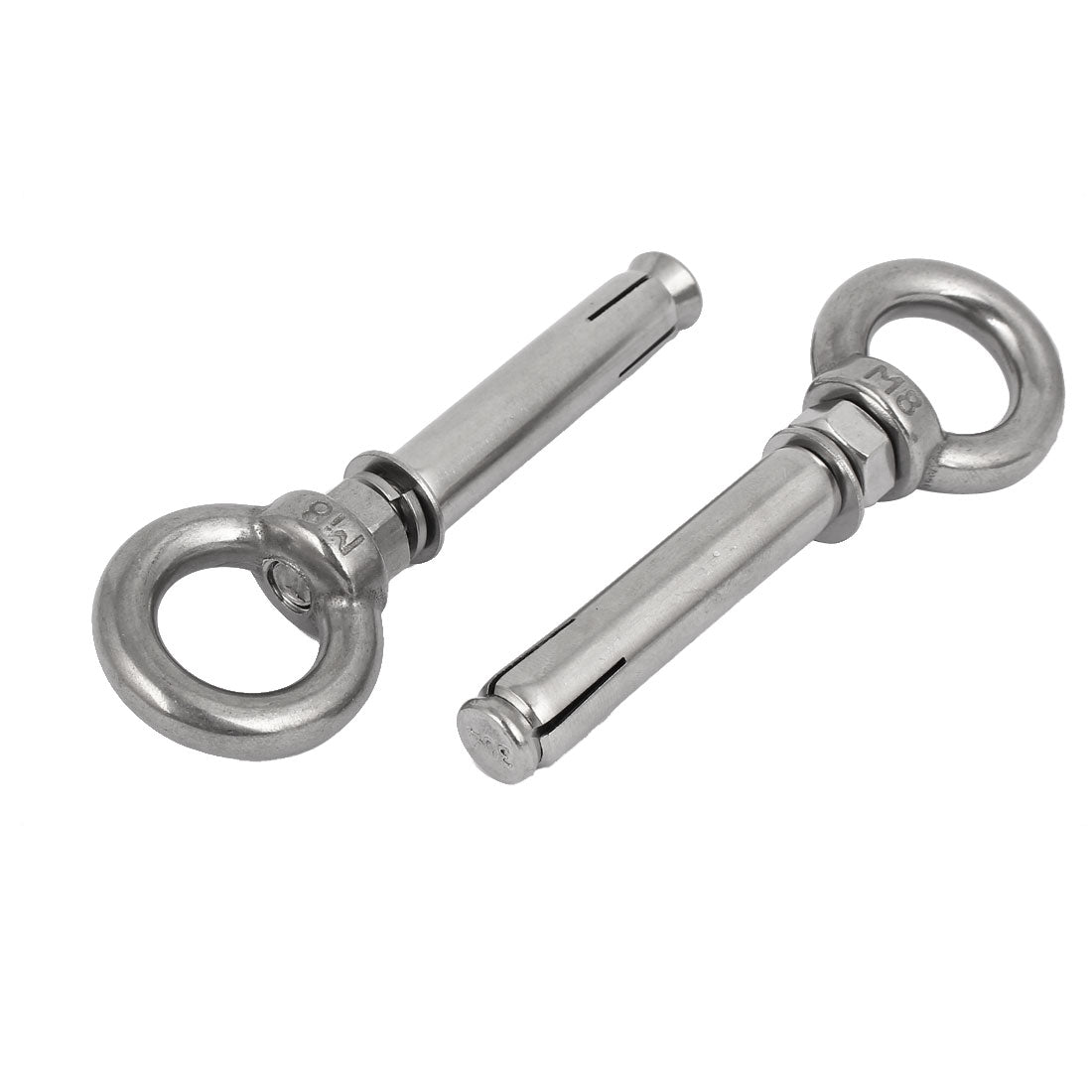 Uxcell Uxcell M8x80mm Wall 304 Stainless Steel Expansion Screws Closed Hook Shield Bolts 2pcs