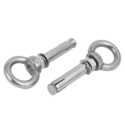 uxcell Uxcell M10x80mm Wall 304 Stainless Steel Expansion Screws Closed Hook Shield Bolts 2pcs
