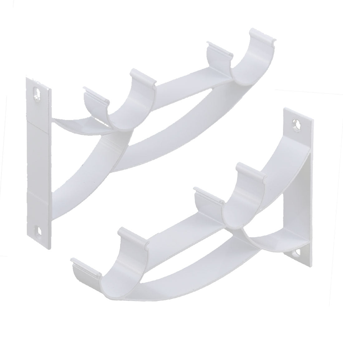 uxcell Uxcell Curtain Drapery Wall Install Double Pole Rod Bracket White 24mm Dia 6pcs