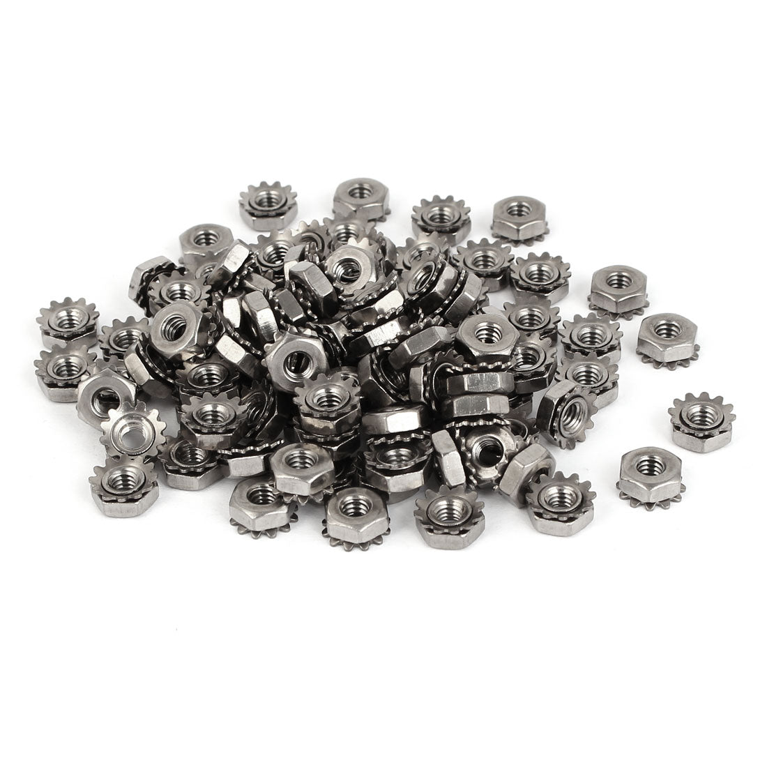uxcell Uxcell 8#-32 304 Stainless Steel Female Thread Kep Hex Head Lock Nut 100pcs