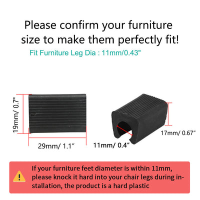 Harfington Uxcell Furniture Foot Plastic Rectangle Shaped Non-Slip Chair Leg Tip Protectors 12pcs