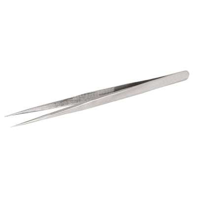 Harfington Uxcell RST-11 Non-corrosive Stainless Steel Anti Static Pointed Tip Tweezer Silver Tone