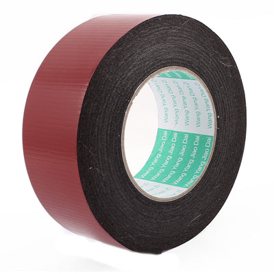 Harfington Uxcell 2 Pcs Black Strong Double Sided Adhesive Tape Sponge Tape 50MM Width 5M Long