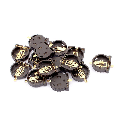 Harfington Uxcell 14 Pcs Brown Plastic CR1220 Cell Button Lithium Batteries Socket Holder