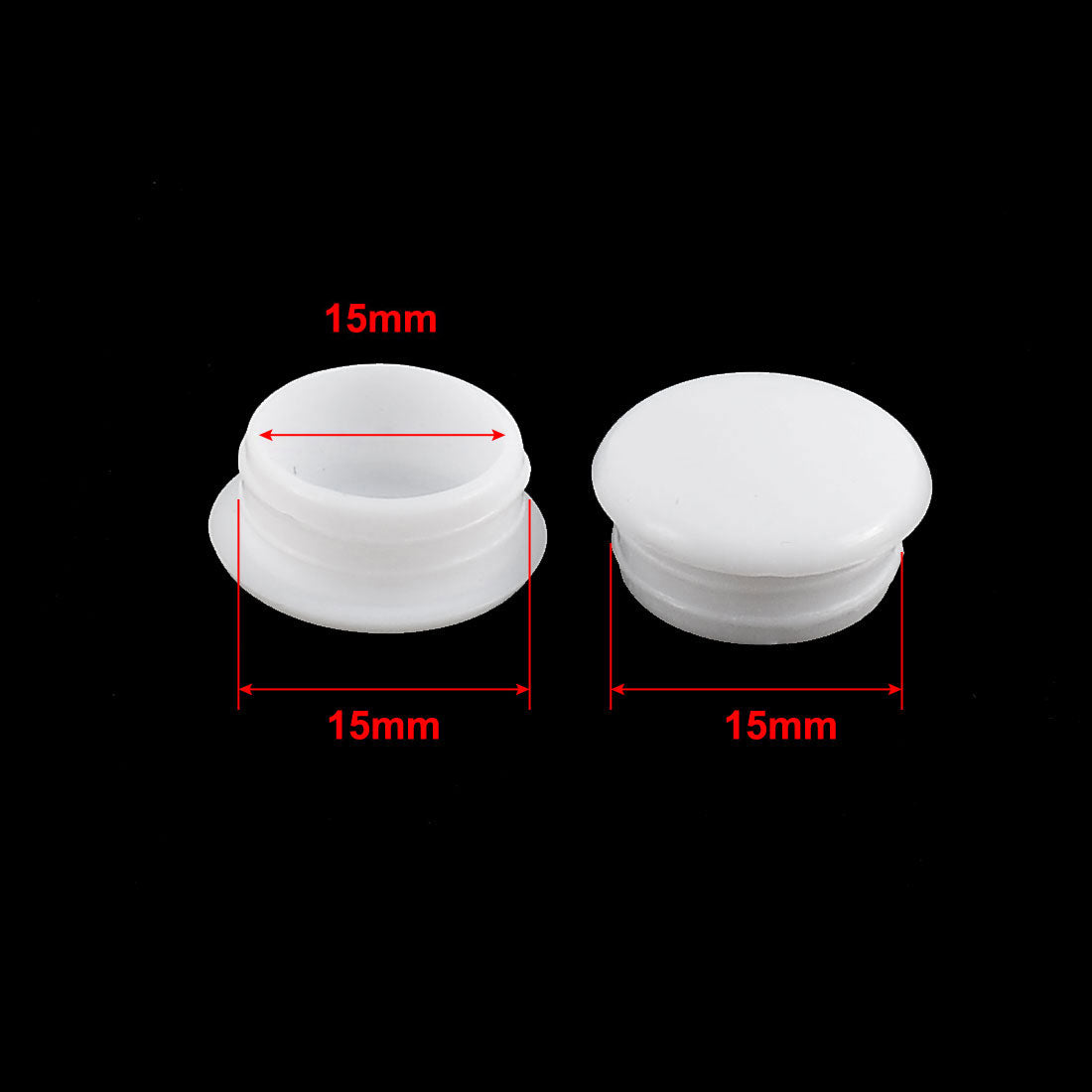 uxcell Uxcell Home Plastic Round Flush Mount Cable Connector Hole Stoppers Covers White 15mm 16pcs