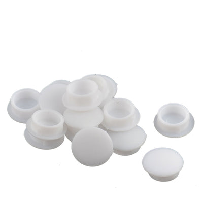 Harfington Uxcell Home Plastic Round Flush Mount Cable Connector Hole Stoppers Covers White 10mm 16pcs