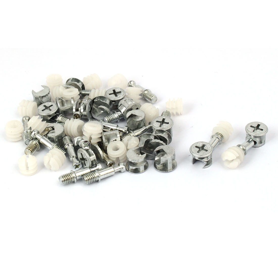 uxcell Uxcell Knock Down Furniture Eccentric  Connecting Fitting Dowel Nut Assembly 20 Sets
