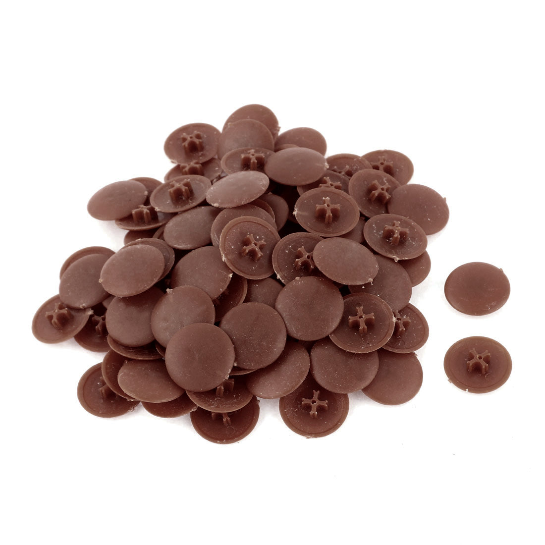 uxcell Uxcell 17mmx4mm Plastic Round Shape Phillips Screw Cap Cover Dark Brown 100pcs