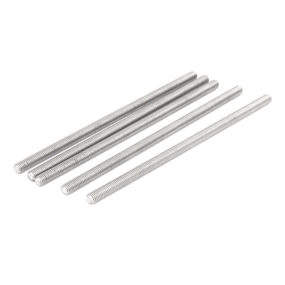 Harfington Uxcell M5 x 120mm 304 Stainless Steel Fully Threaded Rod Bar Studs Hardware 5 Pcs