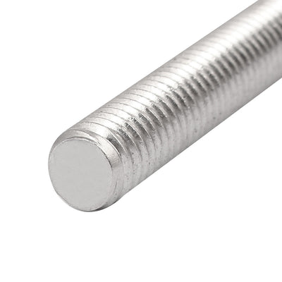 Harfington Uxcell M8 x 130mm 304 Stainless Steel Fully Threaded Rods Fasteners Silver Tone 5 Pcs