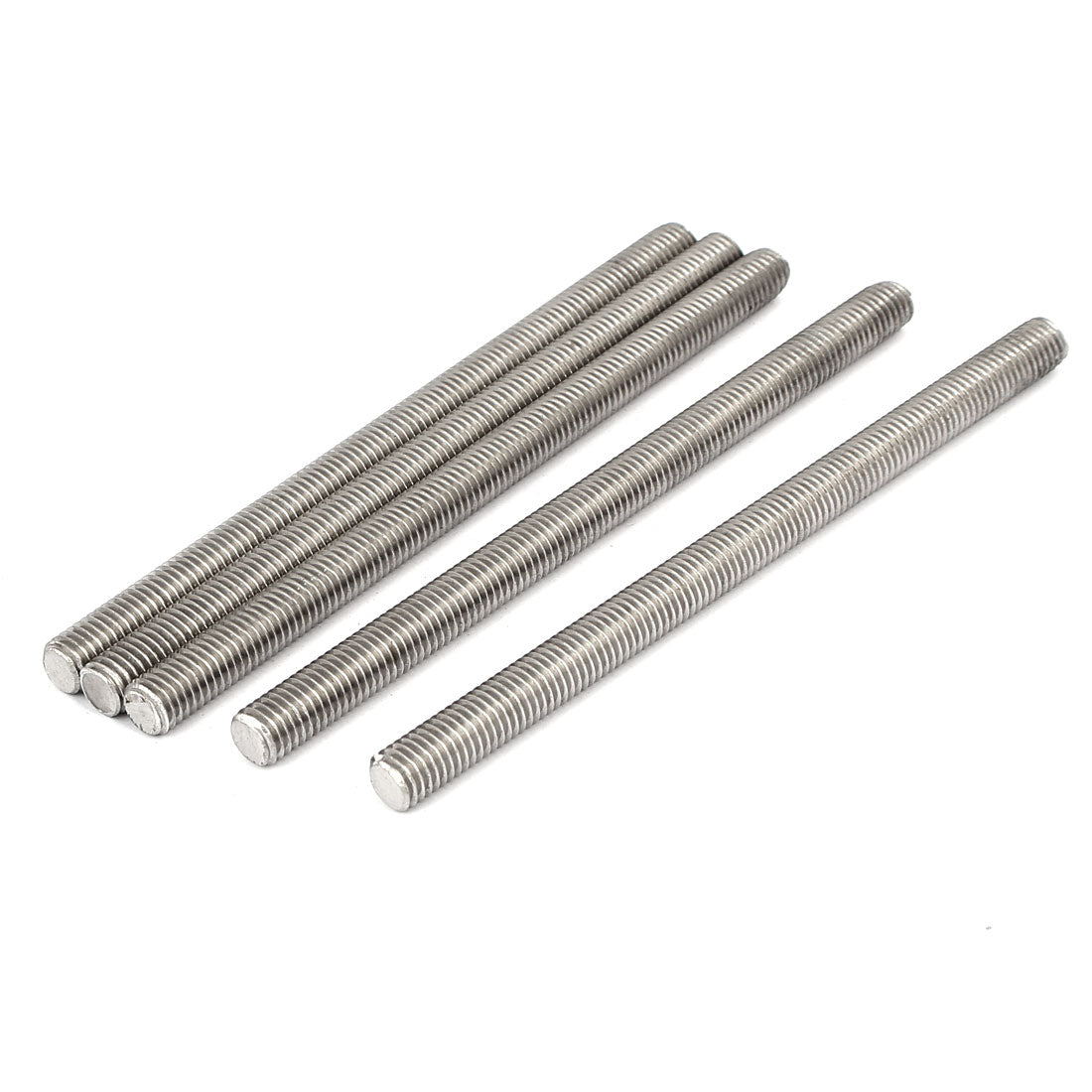 uxcell Uxcell M8 x 130mm 304 Stainless Steel Fully Threaded Rods Fasteners Silver Tone 5 Pcs