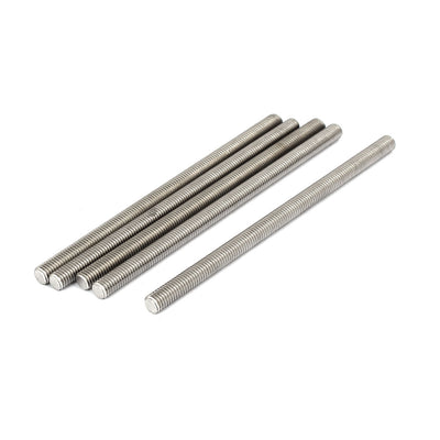 Harfington Uxcell M8 x 150mm 1.25mm Pitch 304 Stainless Steel Fully Threaded Rods Fasteners 5 Pcs