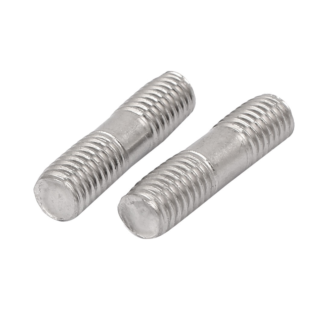 uxcell Uxcell M8x30mm 304 Stainless Steel Double End Thread Stud Teeth Rod Silver Tone 20pcs