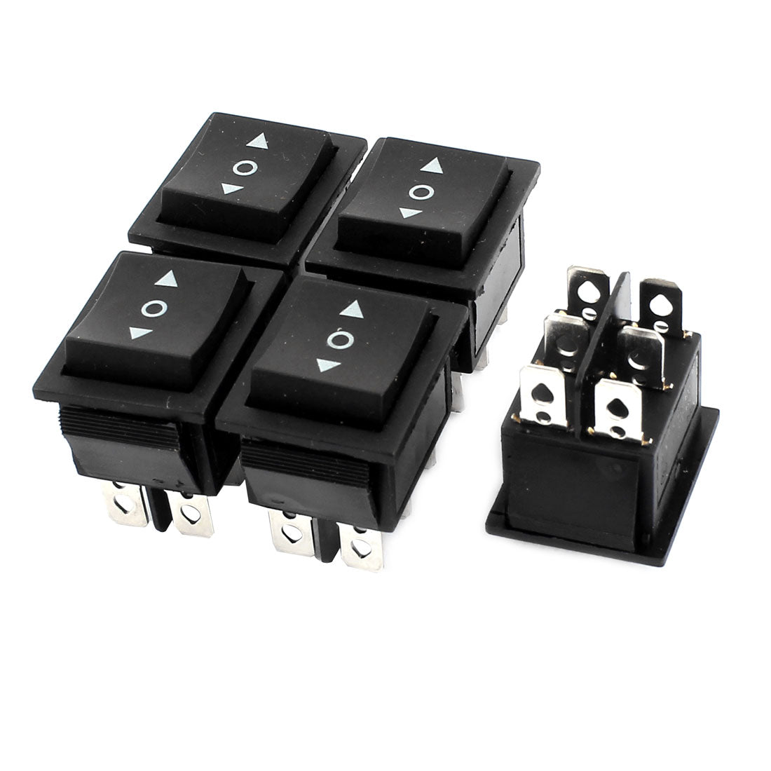 uxcell Uxcell 5 Pcs AC 16A/250V 20A/125V 6 Pin DPDT 3 Position Snap in Boat Rocker Switch