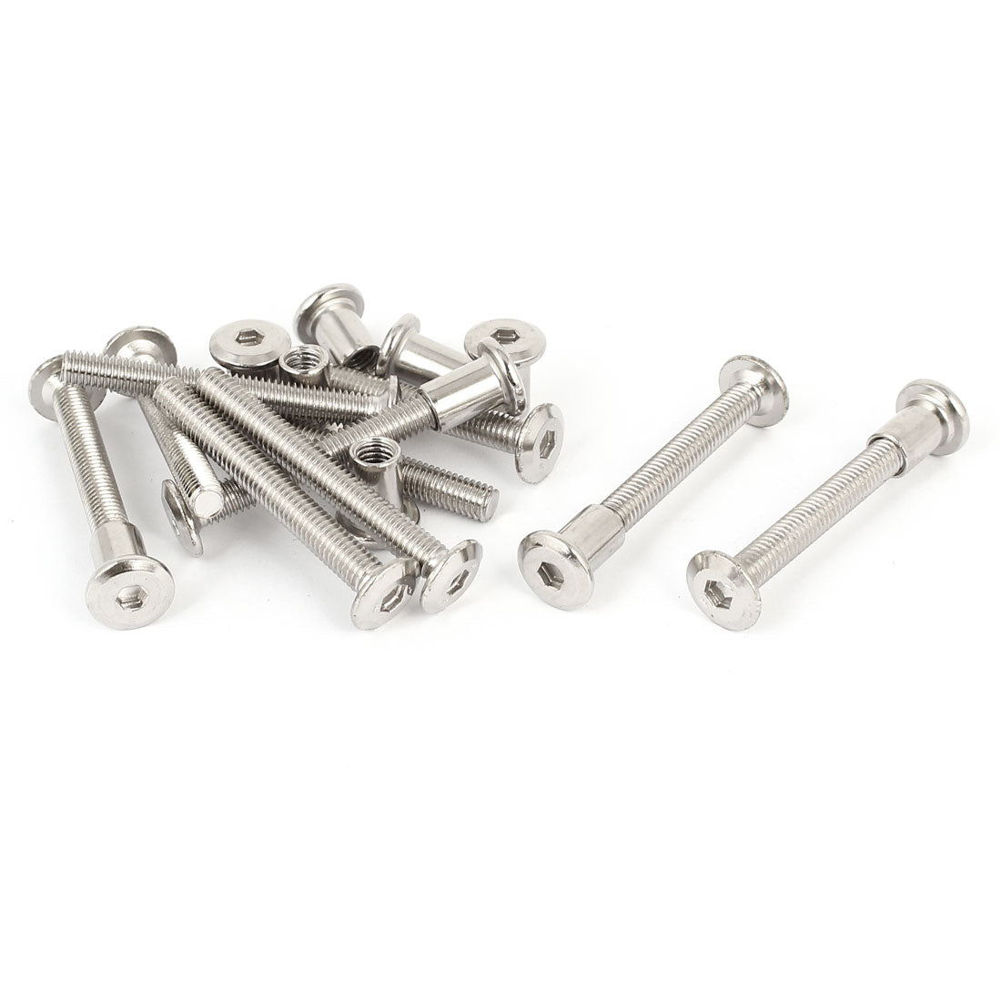 uxcell Uxcell M6 x 50mm Hex Socket Head Nut Countersunk Screw Bolt Fasteners 10 Sets