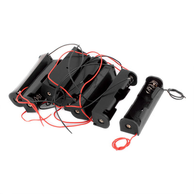 Harfington Uxcell 8 Pcs 3.7V Battery Cell Case for 18650 Battery Wire Holder Black Plastic