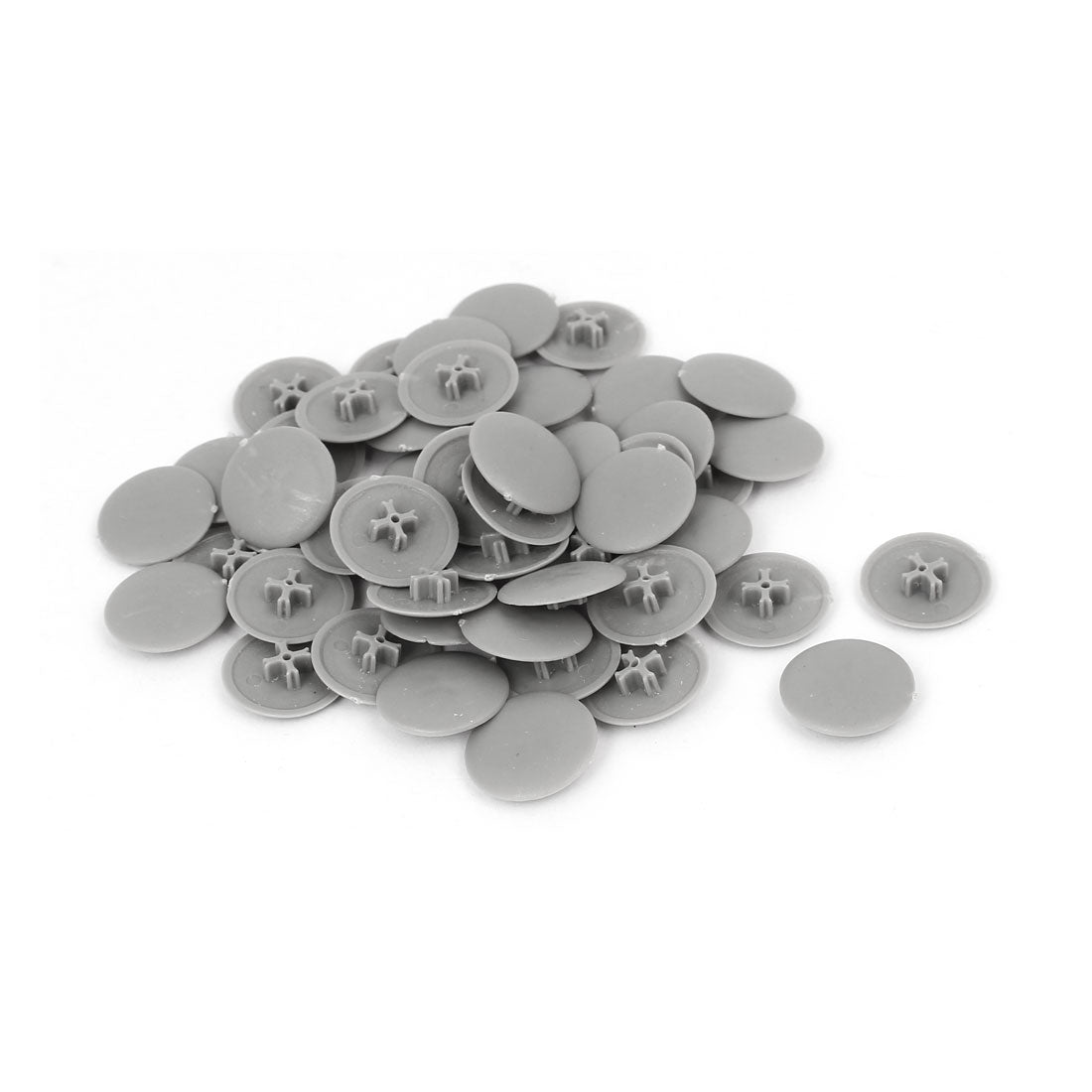 uxcell Uxcell 17mm x 4mm Plastic Round Phillips Screw Cap Cross Head Cover Gray 50pcs