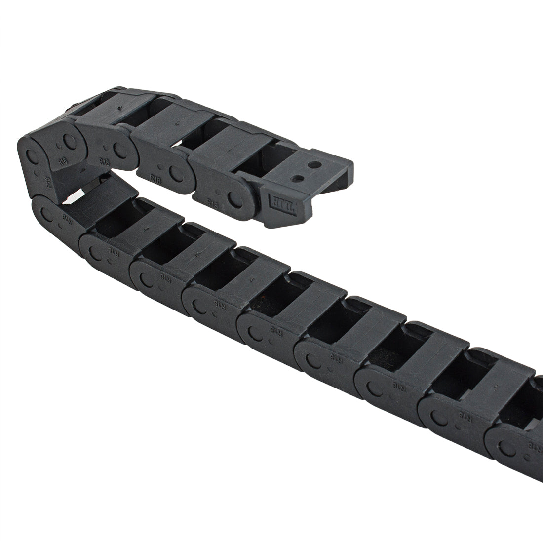 uxcell Uxcell R18 10mm x 15mm Black Plastic Cable Wire Carrier Drag Chain 1M Length for CNC