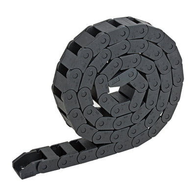 Harfington Uxcell R18 10mm x 15mm Black Plastic Cable Wire Carrier Drag Chain 1M Length for CNC