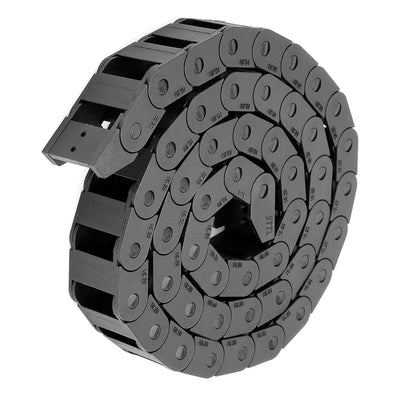 Harfington Uxcell R18 10mm x 20mm Black Plastic Cable Wire Carrier Drag Chain 1M Length for CNC