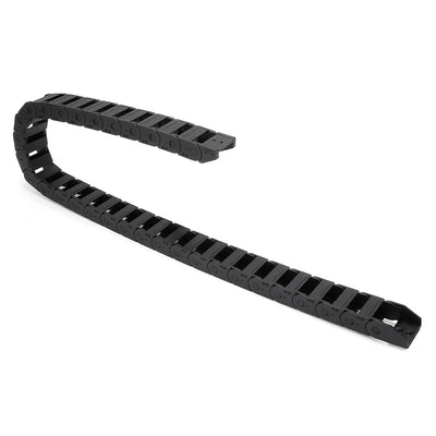 Harfington Uxcell R18 10mm x 20mm Black Plastic Cable Wire Carrier Drag Chain 1M Length for CNC