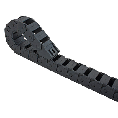 Harfington Uxcell R28 15mm x 20mm (InnerH*InnerW)Black Plastic Wire Carrier Cable Drag Chain 1M Length for CNC